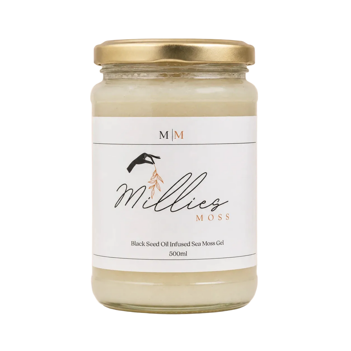 Millie’s Moss Black Seed Oil Infused Sea Moss Gel 500ml front packshot