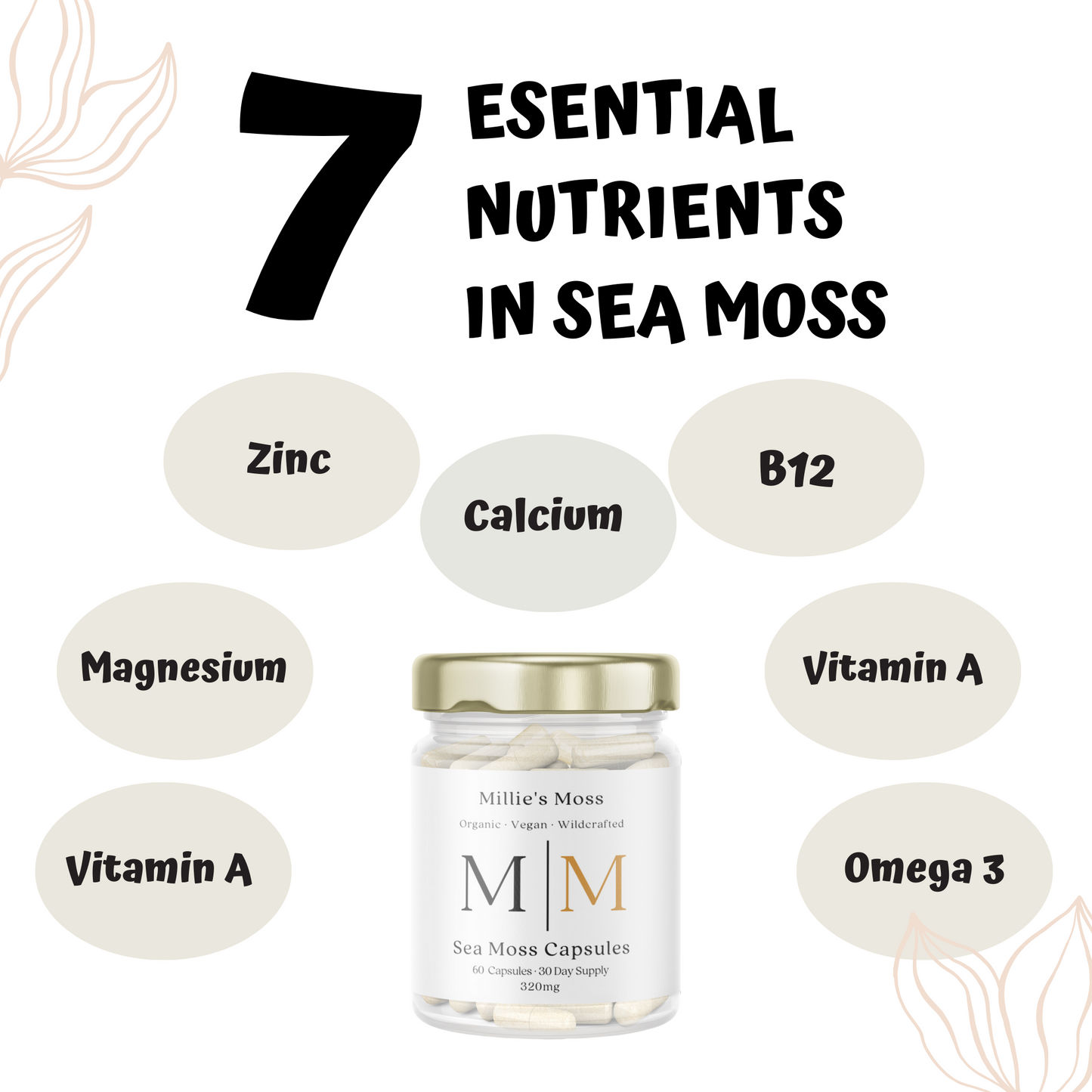 Millie’s Pure & Wildcrafted Golden Sea Moss Capsules