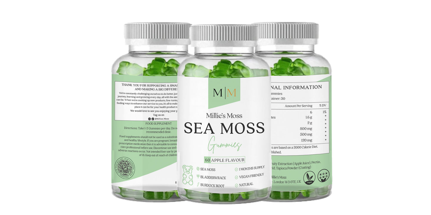 Vegan Sea Moss Gummies, 60 Count (Apple Flavour)