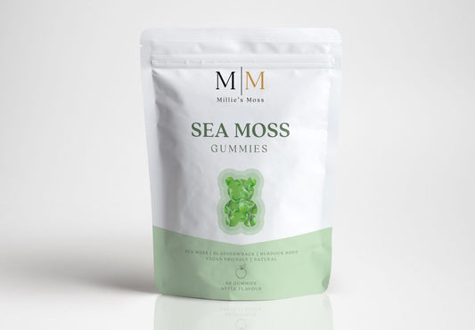 Millie's Moss Vegan Sea Moss Gummies, 60 Count (Apple Flavour) 🍏🌿