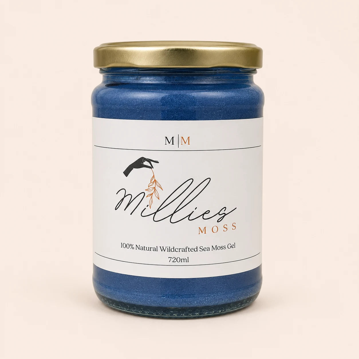 Millie’s Moss Blue Spirulina Infused Sea Moss Gel 720ml front packshot
