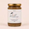 Millie’s Moss Cocoa, Matcha & Cinnamon Infused Sea Moss Gel 500ml jar on a warm off-white background.