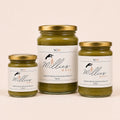 Millie’s Moss Japanese Matcha Infused Sea Moss Gel in 300ml, 500ml and 720ml jar sizes.