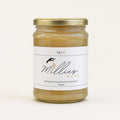 Millie’s Moss Manuka Honey Infused Sea Moss Gel 500ml jar on a warm off-white background. Temporary reference image for this flavour.