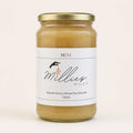 Millie’s Moss Manuka Honey Infused Sea Moss Gel 720ml jar on a warm off-white background. Temporary reference image for this flavour.