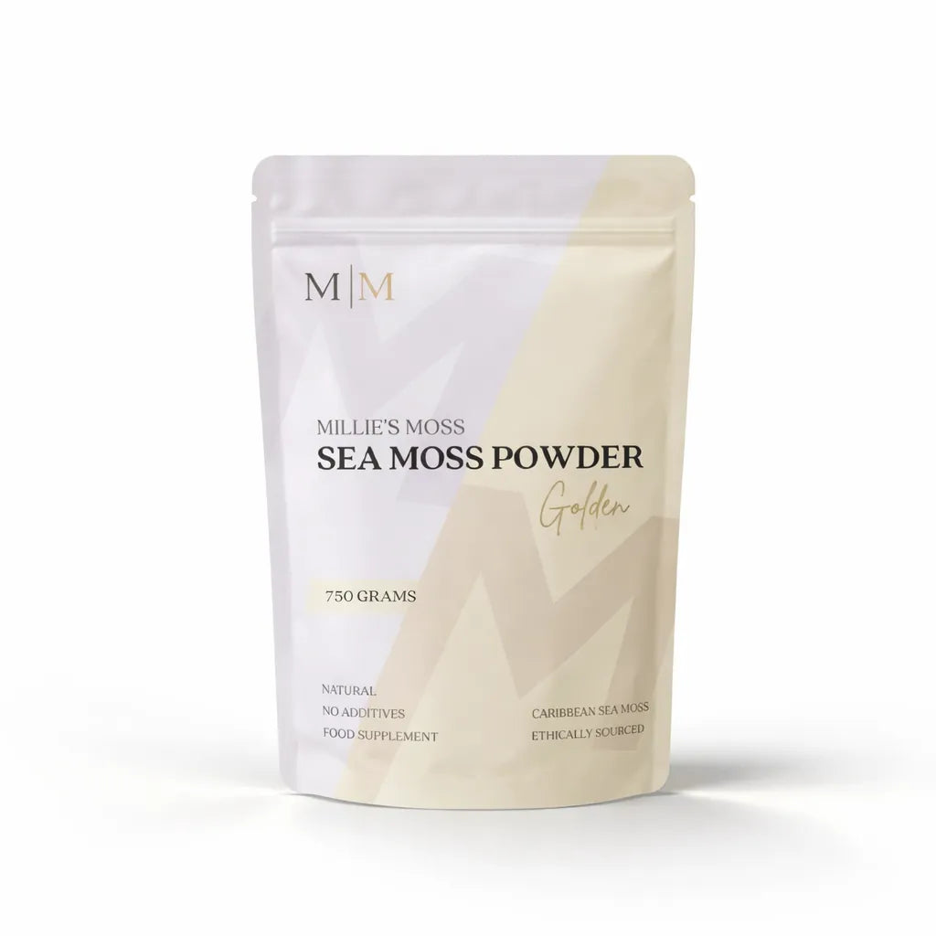 Millies Moss golden sea moss powder 750g pouch Caribbean wildcrafted sea moss supplement with no additives