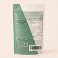 Back pack shot of Millie’s Moss Bladderwrack & Burdock Root Capsules showing the supplement information label.