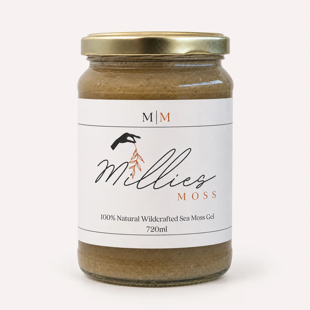 Millie's Moss Bladderwrack & Burdock Root Infused Sea Moss Gel 720ml glass jar