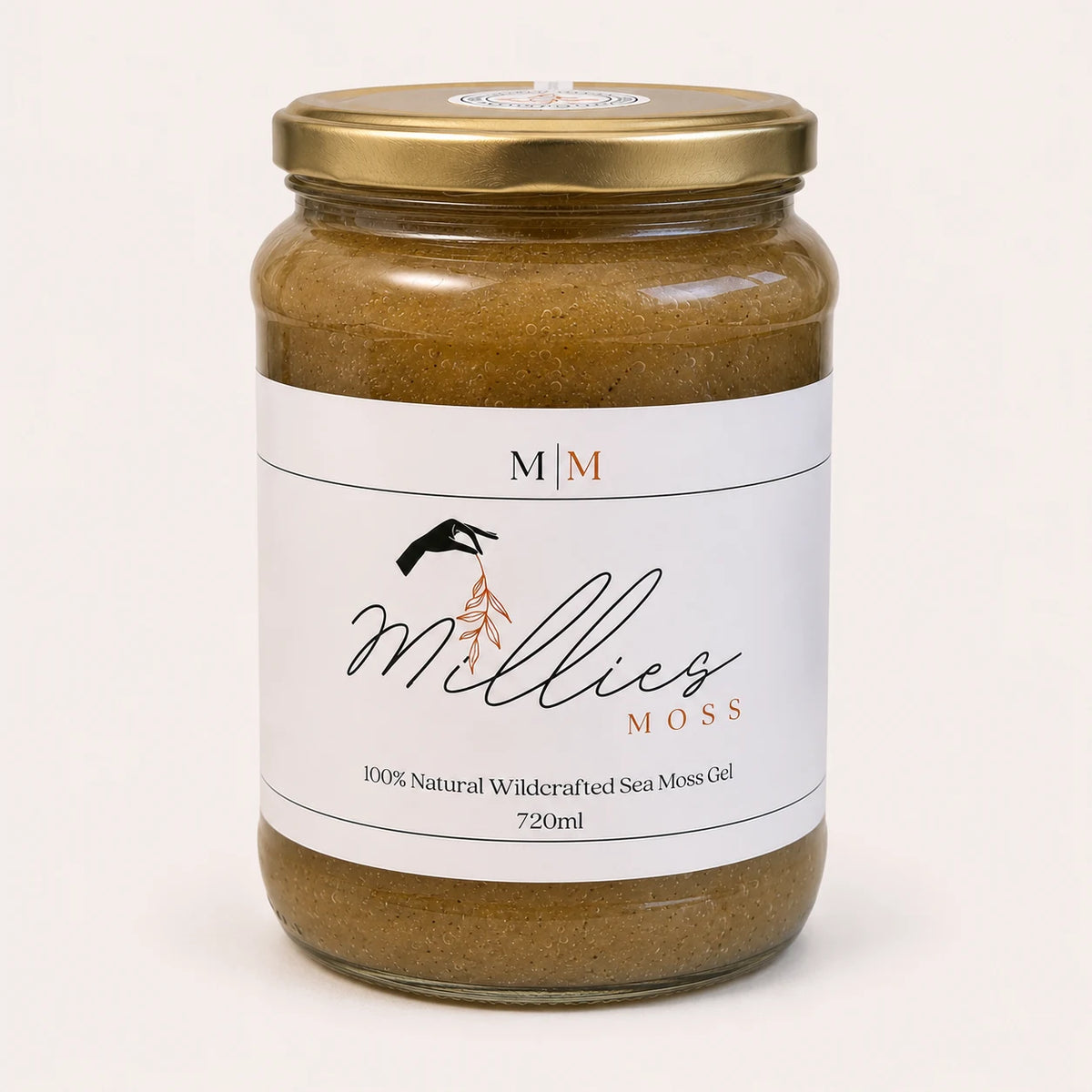 Millie's Moss Bladderwrack Infused Sea Moss Gel 720ml glass jar