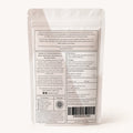 Back of Millie’s Moss Burdock Root Capsules pouch showing directions, storage, ingredients, nutritional information and barcode