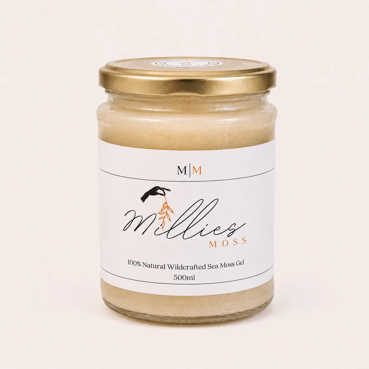 Millie's Moss Premium Golden Sea Moss Gel 500ml glass jar