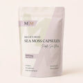 Millie’s Moss Purple Sea Moss Capsules pouch front showing 600mg per capsule, 60 capsules and 30 day supply.
