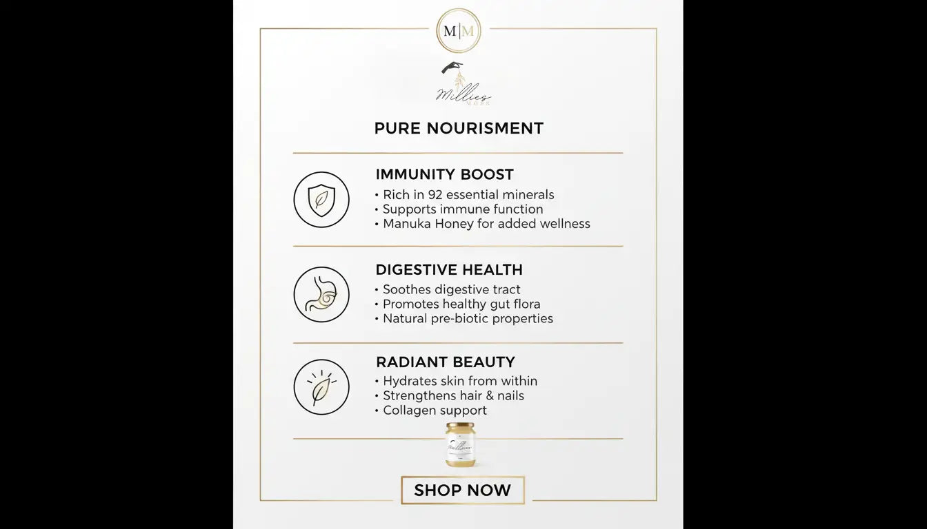 Sea moss gel wellness benefits including immunity support, digestive health and skin nourishment