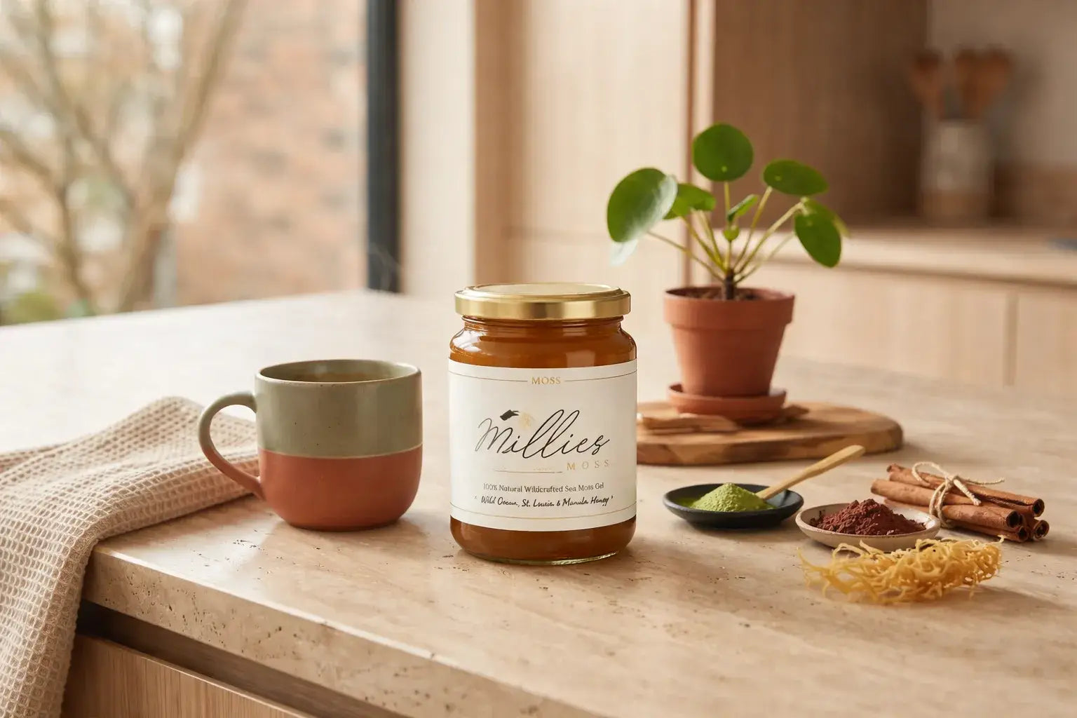 Sea Moss Gel — Cocoa + Matcha + Cinnamon + Manuka Honey